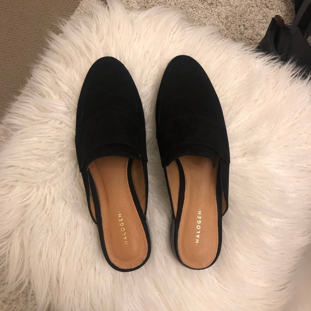 Halogen Violet Black Suede Mule